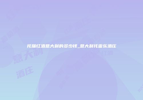 托瑞红酒意大利的多少钱_意大利托雷乐酒庄
