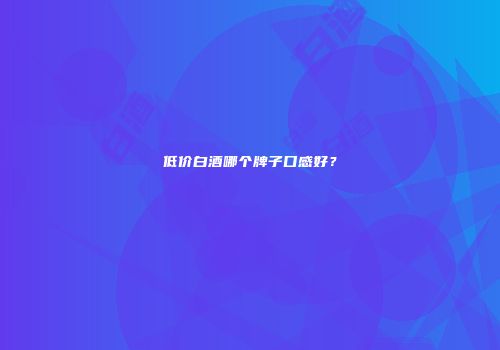 低价白酒哪个牌子口感好？