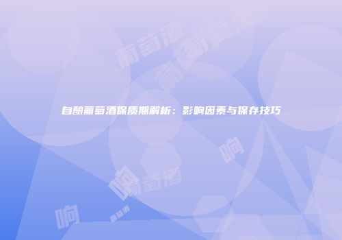 自酿葡萄酒保质期解析：影响因素与保存技巧
