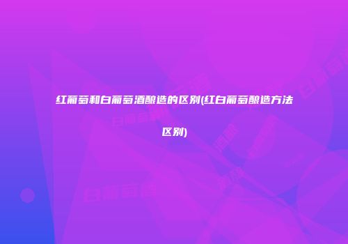 红葡萄和白葡萄酒酿造的区别(红白葡萄酿造方法区别)
