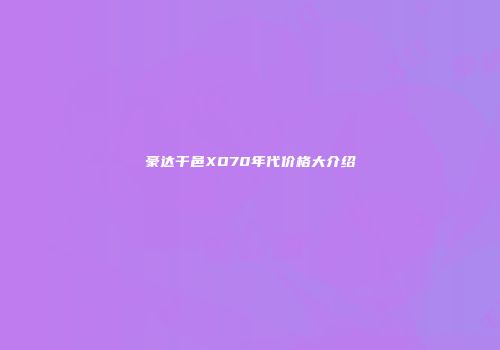 豪达干邑XO70年代价格大介绍