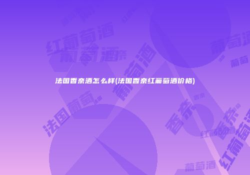 法国香奈酒怎么样(法国香奈红葡萄酒价格)