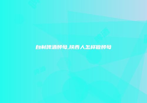 自制啤酒酵母,陕西人怎样做酵母