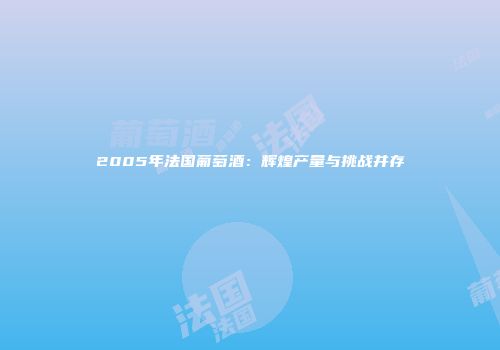 2005年法国葡萄酒：辉煌产量与挑战并存
