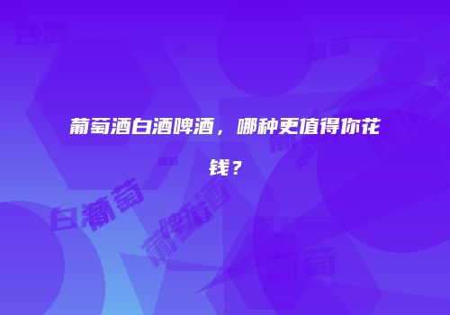 葡萄酒白酒啤酒，哪种更值得你花钱？