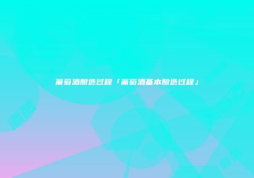 葡萄酒酿造过程「葡萄酒基本酿造过程」