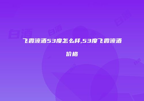 飞霞液酒53度怎么样,53度飞霞液酒价格