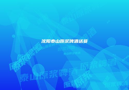 沈阳泰山原浆啤酒送货