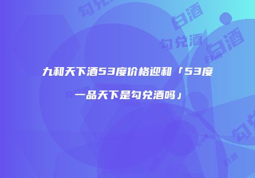 九和天下酒53度价格迎和「53度一品天下是勾兑酒吗」