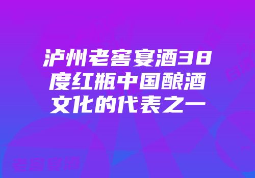 泸州老窖宴酒38度红瓶中国酿酒文化的代表之一