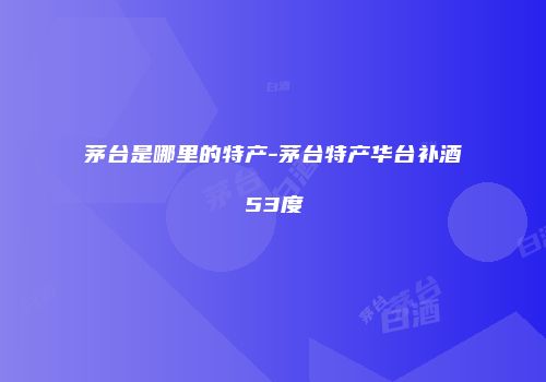 茅台是哪里的特产-茅台特产华台补酒53度