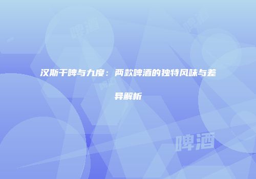 汉斯干啤与九度：两款啤酒的独特风味与差异解析
