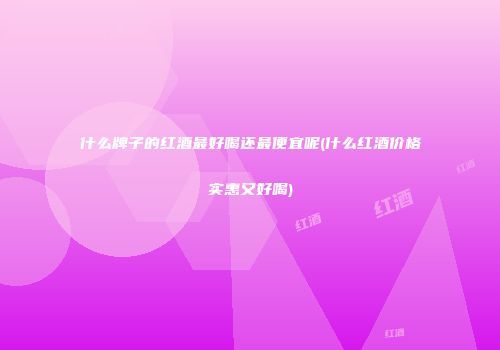 什么牌子的红酒最好喝还最便宜呢(什么红酒价格实惠又好喝)