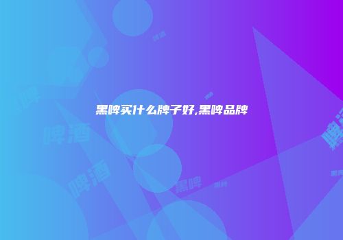 黑啤买什么牌子好,黑啤品牌