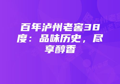 百年泸州老窖38度：品味历史，尽享醇香