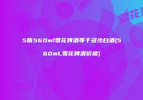 5瓶560ml雪花啤酒等于多少白酒(560mL雪花啤酒价格)