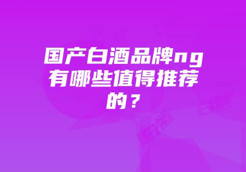 国产白酒品牌ng有哪些值得推荐的？