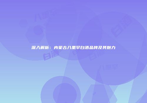 深入解析：内蒙古八里罕白酒品牌及其魅力