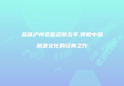 品味泸州老窖名酿五年,领略中国酿酒文化的经典之作
