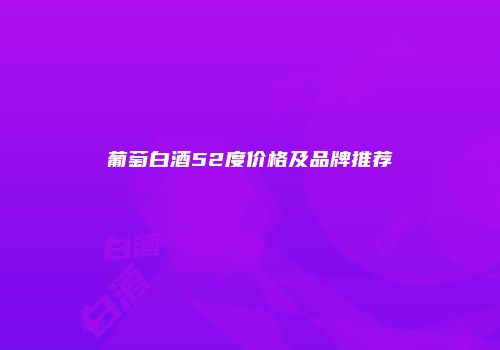 葡萄白酒52度价格及品牌推荐