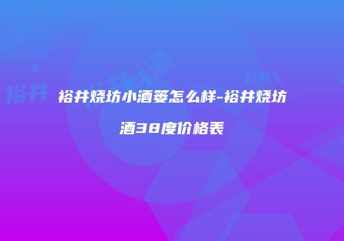 裕井烧坊小酒篓怎么样-裕井烧坊酒38度价格表