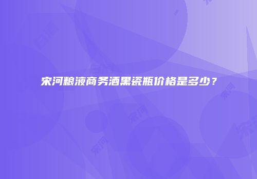 宋河粮液商务酒黑瓷瓶价格是多少？