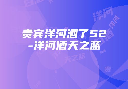 贵宾洋河酒了52-洋河酒天之蓝