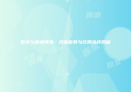 原浆与普通啤酒：风味差异与饮用选择揭秘