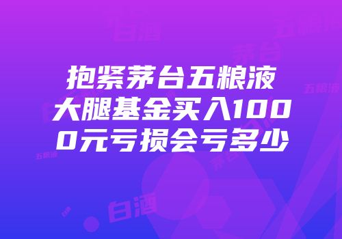 抱紧茅台五粮液大腿基金买入1000元亏损会亏多少