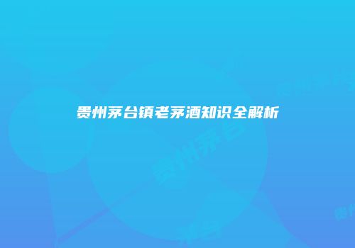 贵州茅台镇老茅酒知识全解析