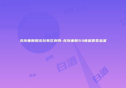 龙琬重酿和龙玩有区别吗-龙琬重酿53度酱香型品鉴
