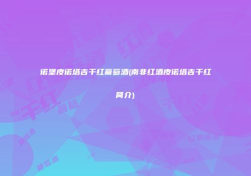 诺堡皮诺塔吉干红葡萄酒(南非红酒皮诺塔吉干红简介)