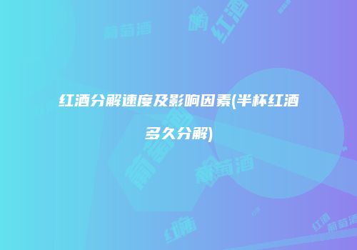 红酒分解速度及影响因素(半杯红酒多久分解)