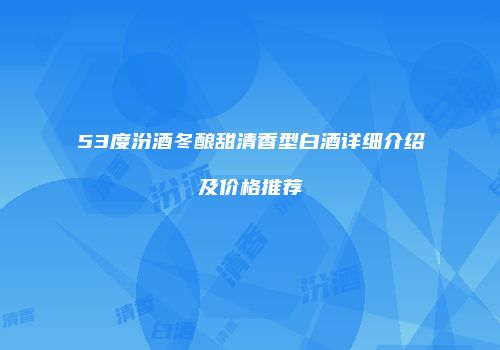 53度汾酒冬酿甜清香型白酒详细介绍及价格推荐