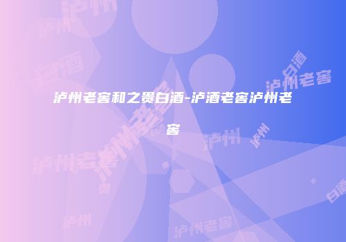 泸州老窖和之贵白酒-泸酒老窖泸州老窖