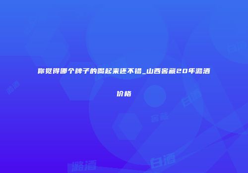 你觉得哪个牌子的喝起来还不错_山西窖藏20年潞酒价格