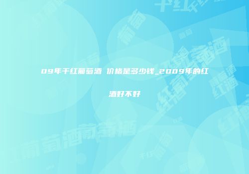 09年干红葡萄酒 价格是多少钱_2009年的红酒好不好