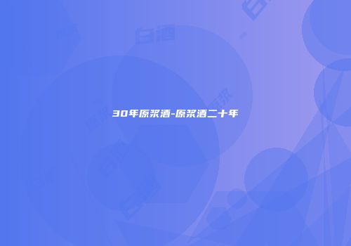 30年原浆酒-原浆酒二十年