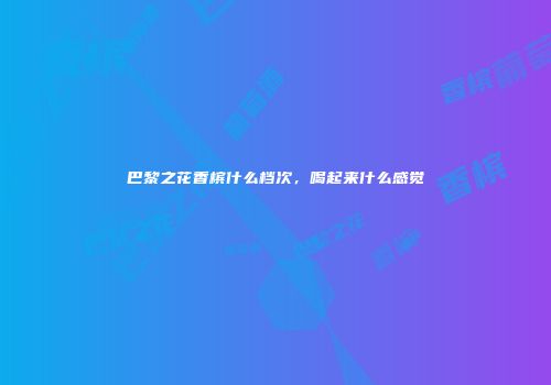 巴黎之花香槟什么档次，喝起来什么感觉
