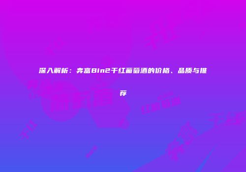 深入解析：奔富Bin2干红葡萄酒的价格、品质与推荐