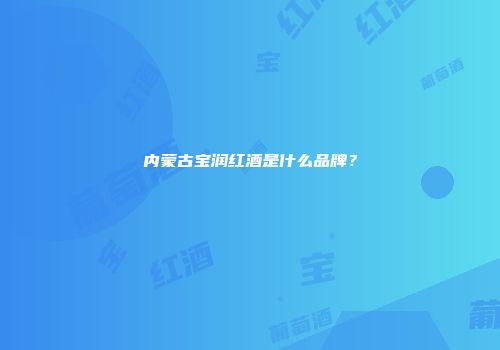 内蒙古宝润红酒是什么品牌？