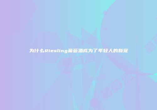 为什么Riesling葡萄酒成为了年轻人的新宠