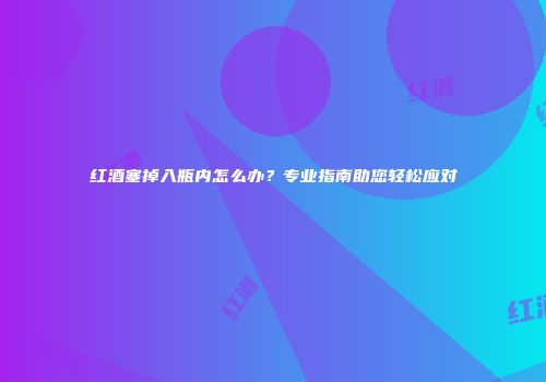 红酒塞掉入瓶内怎么办？专业指南助您轻松应对