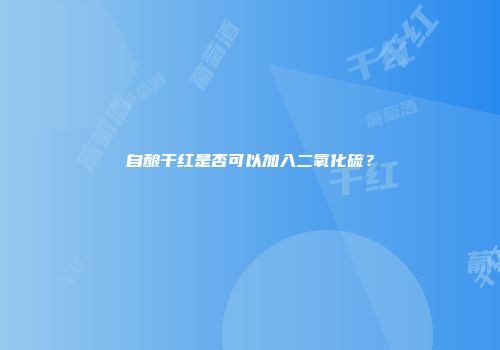 自酿干红是否可以加入二氧化硫？
