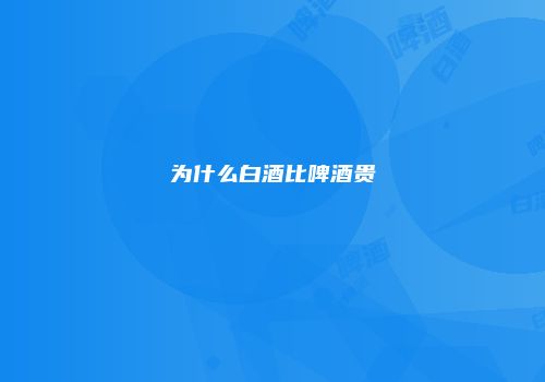 为什么白酒比啤酒贵