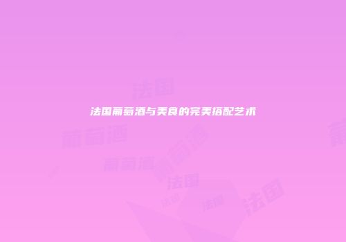 法国葡萄酒与美食的完美搭配艺术
