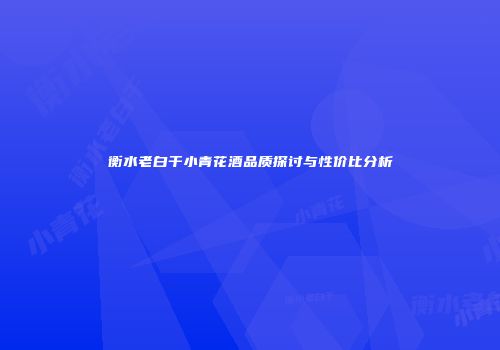 衡水老白干小青花酒品质探讨与性价比分析