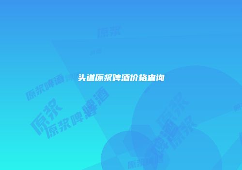头道原浆啤酒价格查询