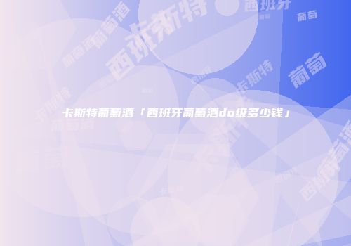 卡斯特葡萄酒「西班牙葡萄酒do级多少钱」