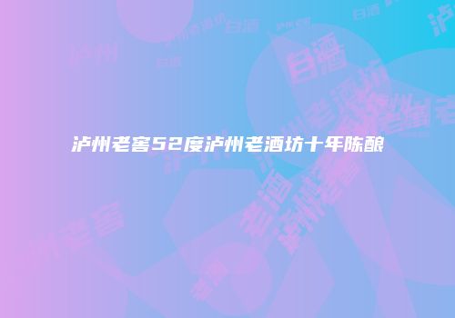 泸州老窖52度泸州老酒坊十年陈酿
